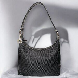 The Sak Purse Black Woven Shoulder Bag 4543 Top Handle Handbag Bag Charm